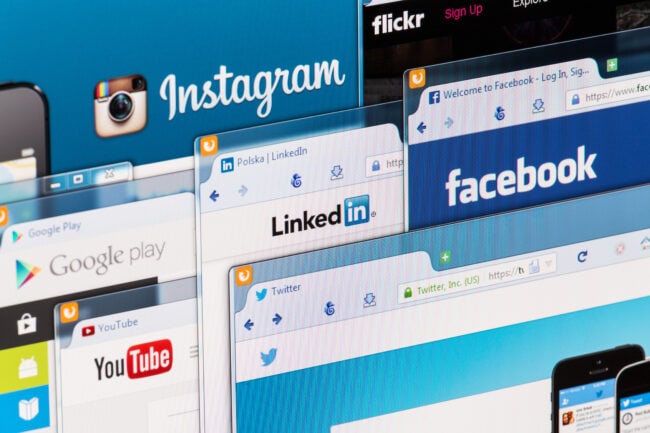 Social Media Marketing als weitere Werbeart, dargestellt mithilfe der verschiedenen Social Media Logos